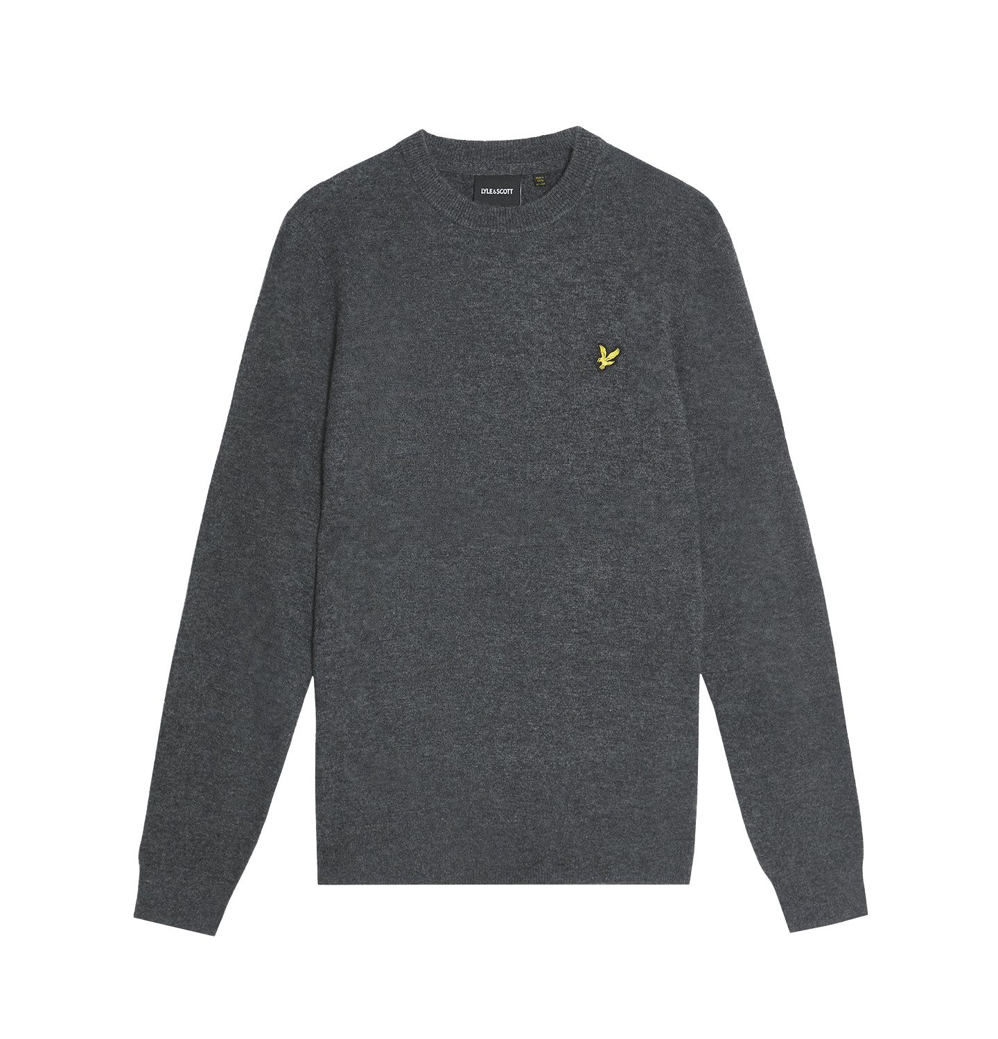 Мужской свитер Lyle & Scott Lambswool Blend Crew Neck, цвет: Угольный меланжевый — фото 5