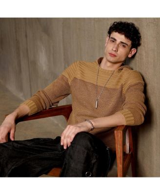 Men's Men's Hive-Jacquard Knit Hooded Sweater