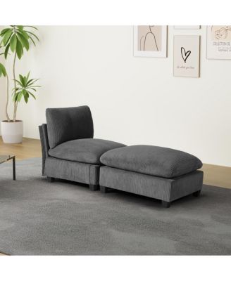  68.5" Corduroy Upholstered Indoor Chaise Lounge Chair