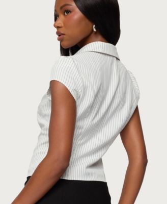 Women's Juney Pinstripe Tailored Button Up Shirt