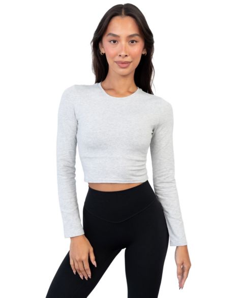 Женский топ Vitality Basis Long Sleeve, цвет: Меланжевый серый
