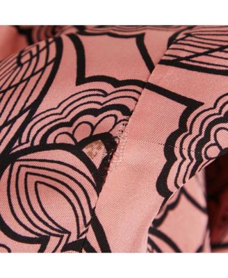 Women's Pink Printed Silk Full Sleeve Top