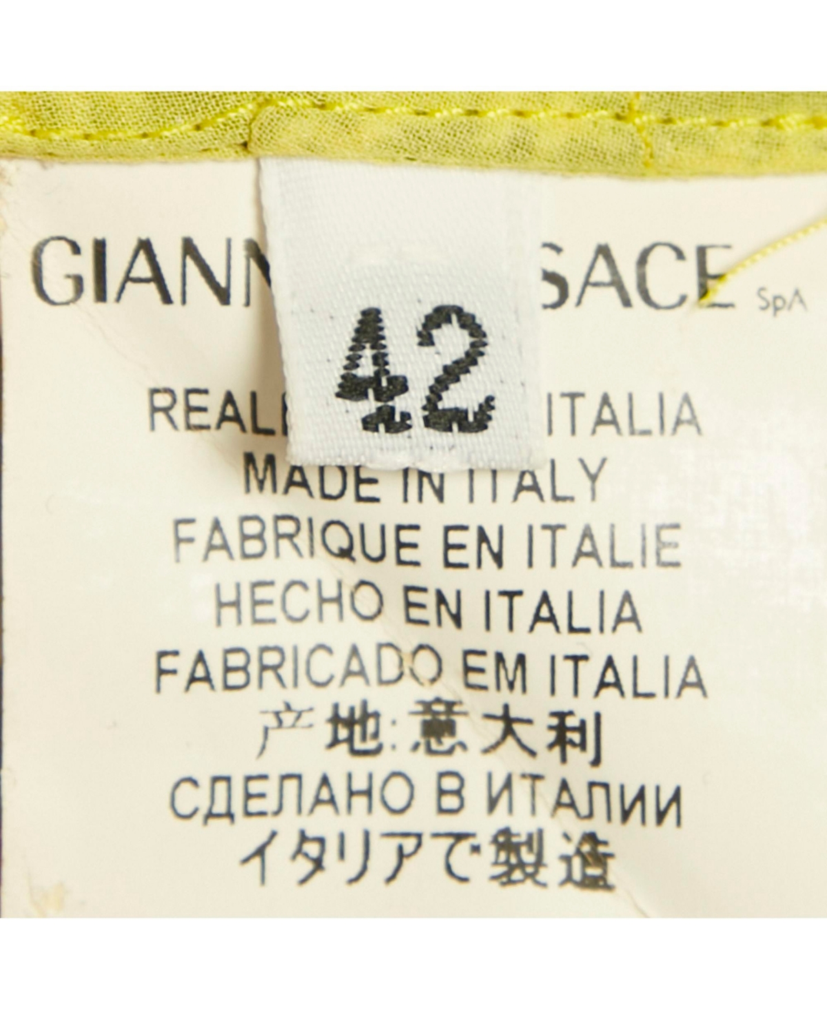 Pre-Owned Versace Women's Collection Yellow Printed Silk Shirt