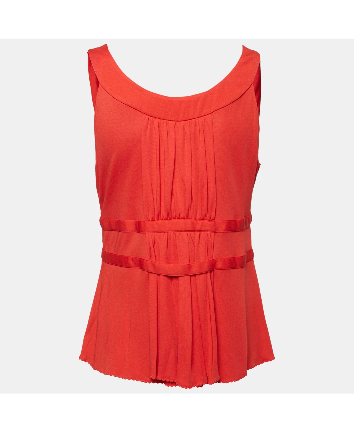 Pre-Owned Moschino Women's Cheap And Chic Red Silk Blend Knit Sleeveless Top