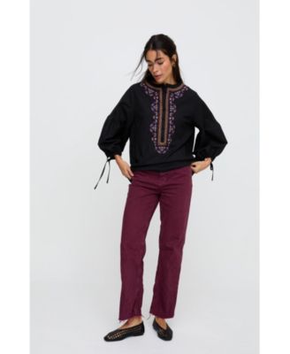 Women's Anai Half Placket Embroidered Blouse