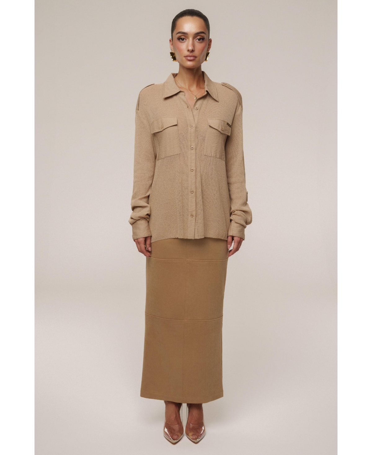 Jluxlabel Women's Sway Sheer Button Up Top