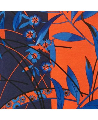 Women's Blue/orange Printed Jersey Long Sleeve T-Shirt