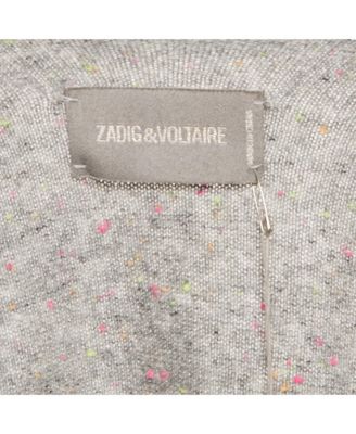 Women's Grey Textured Cashmere Daphnee Cardigan
