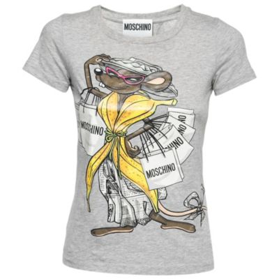 Women's Couture Shopaholic Mouse Print Cotton T-Shirt