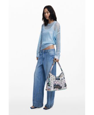 Women's Medium Collage perforated crossbody bag