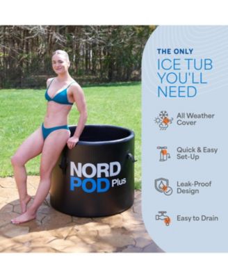 NordPod Plus XL Portable Ice Bath Tub – Cold Plunge Tub for Athletes with All-Weather Lid & Air Pump for Outdoor Use