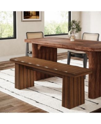 47-Inch Entryway Bench, Wooden Bench with Sturdy Frame