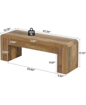 Farmhouse End of Bed Bench for Bedroom, 47.24-Inch Long Entryway Bench