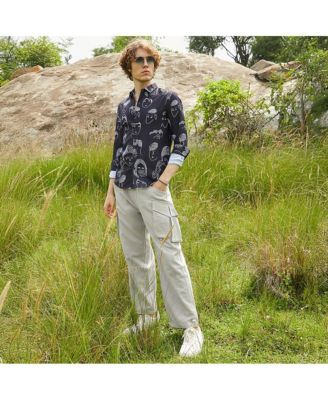 Men's Midnight Black Doodle Face Shirt