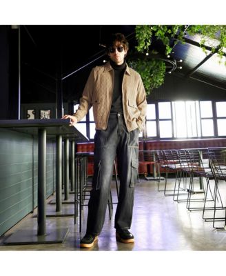 Men's Mousse Brown Zip-Front Crease-Tactile Jacket