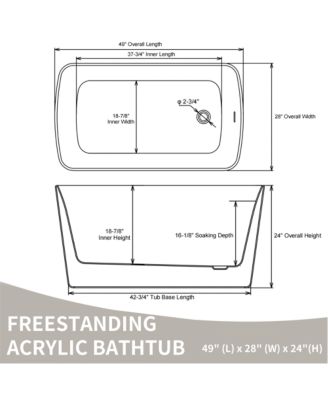 Acrylic Freestanding Soaking Tub with Chrome Overflow