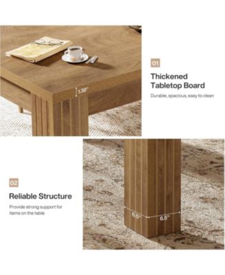 Large Rectangle Farmhouse Kitchen Table with Heavy-Duty Legs – Dining Table for 6–8