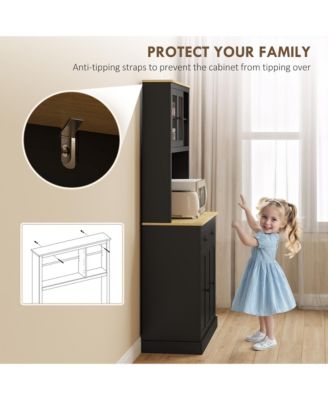 Kitchen Cabinet with Microwave Sd, 71" Pantry Cabinet