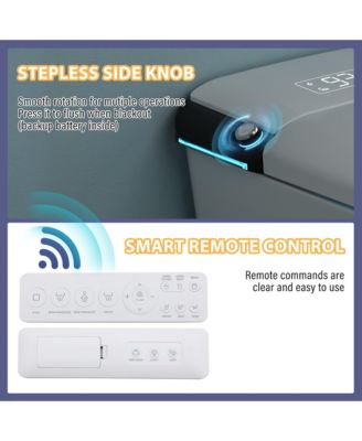 Smart Tankless  Bathroom Fixture,Elongated Heated Seat,Auto Open/Close,Warm Wash/Dryer,Foot Sensor Flush.