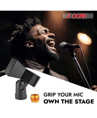 Microphone Clip Holder 2 Pieces with Screw Adapters 5/8 to 3/8 Inch