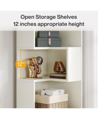 5-Tier Corner Bookshelf with 2 Drawers, 66.9-Inch Tall Corner Bookcase Shelf, Home Office