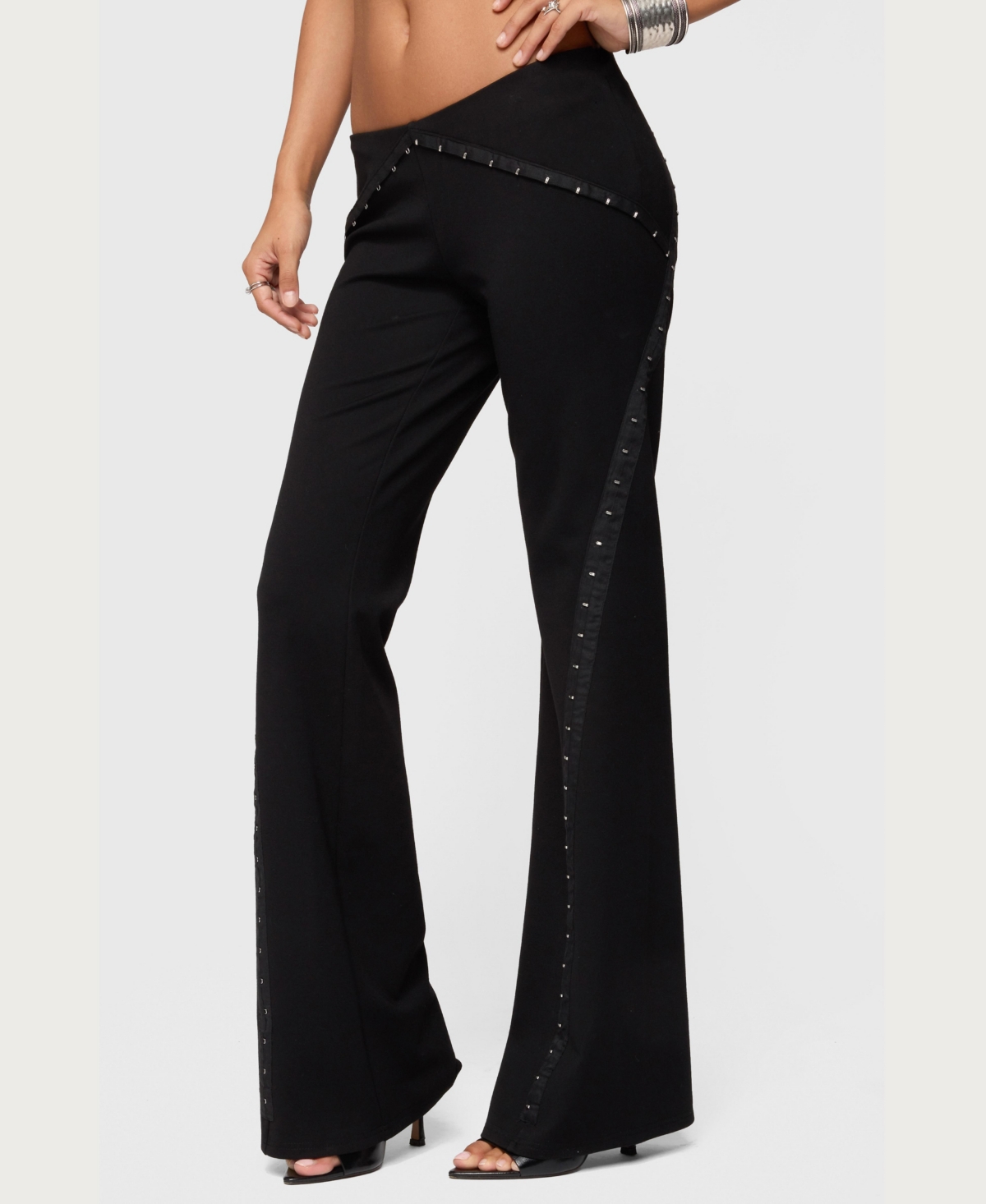 Edikted Women's Hook & Eye Bootcut Pants