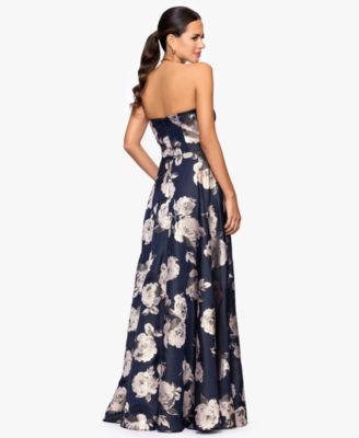 Women's Printed Strapless Long Dress