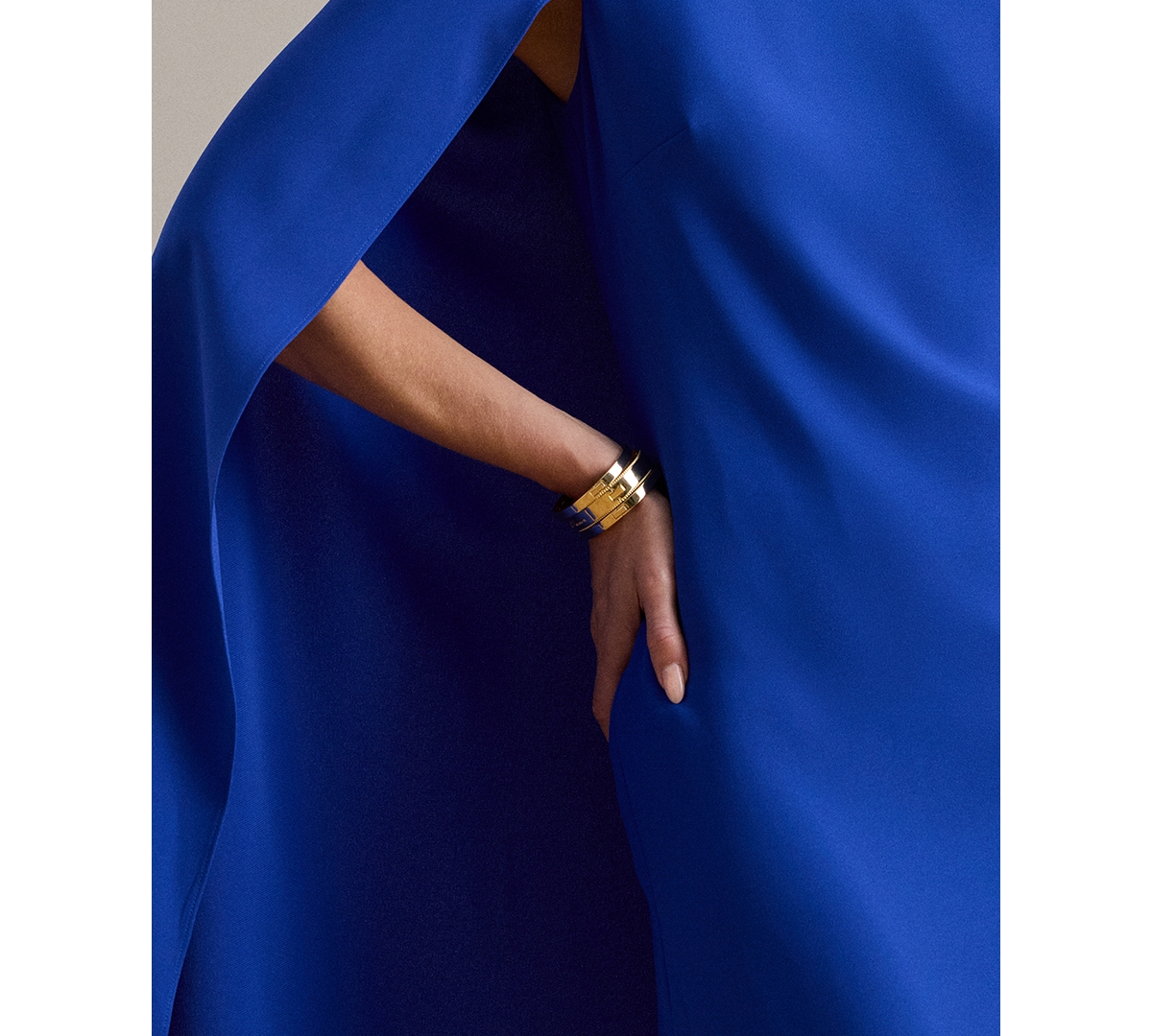 Lauren Ralph Women's Cape Georgette Cocktail Dress