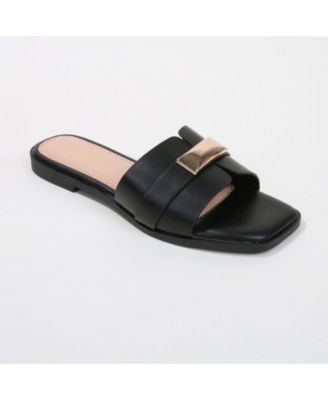 Women's Kallen Slide Sandals with Gold-Tone Accent