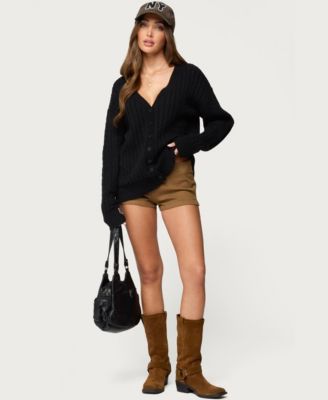 Womens Francine Oversized V Neck Cardigan