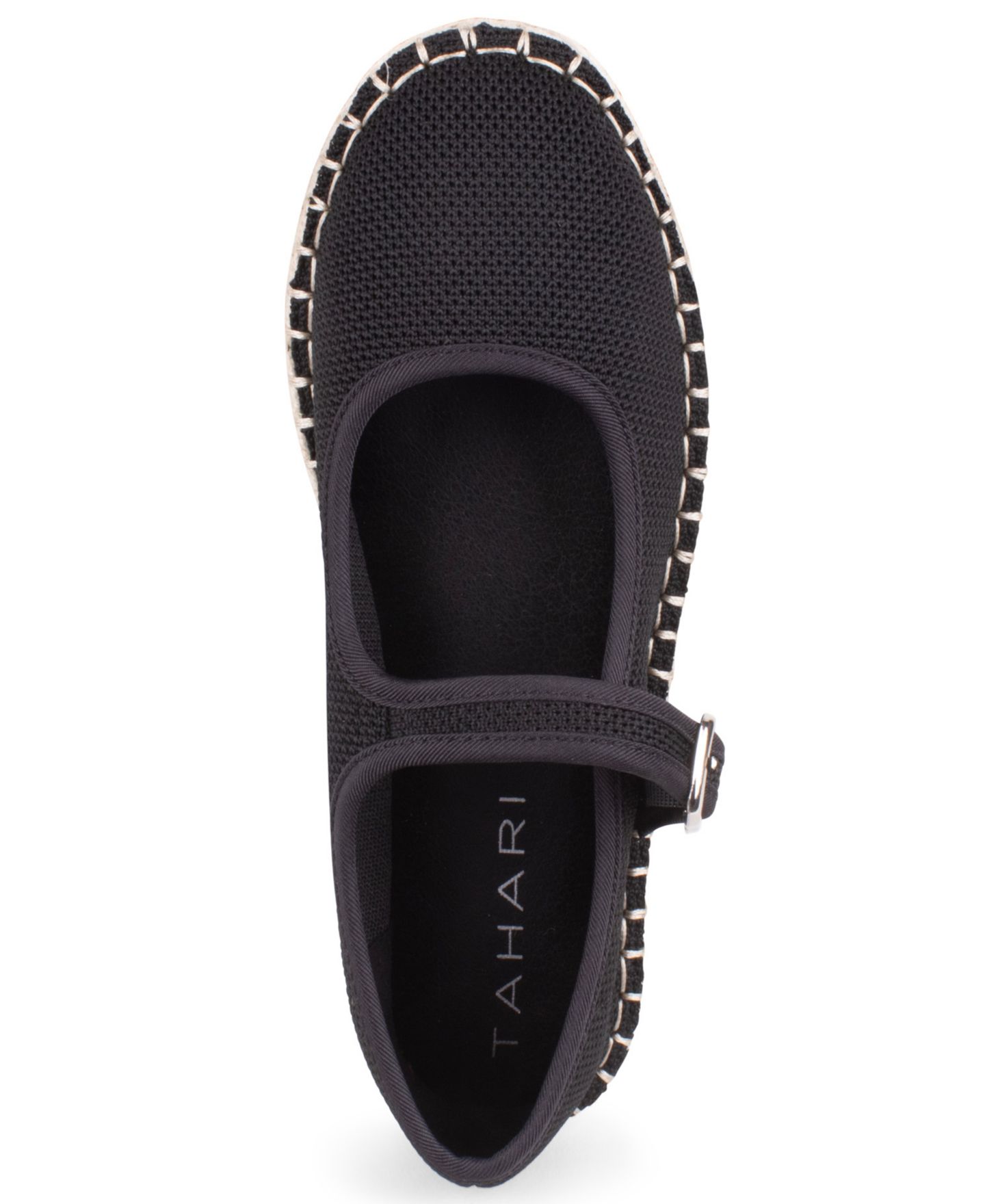 Женские балетки Tahari Willow Mary Jane Espadrille Flats, цвет: Чёрный — фото 4