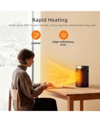 1500W Space Heater, Fast Heating & Energy Saving Portable Electric Heater with Remote, 5 Modes Adjustable Thermostat 24H Timer, Safe Quiet