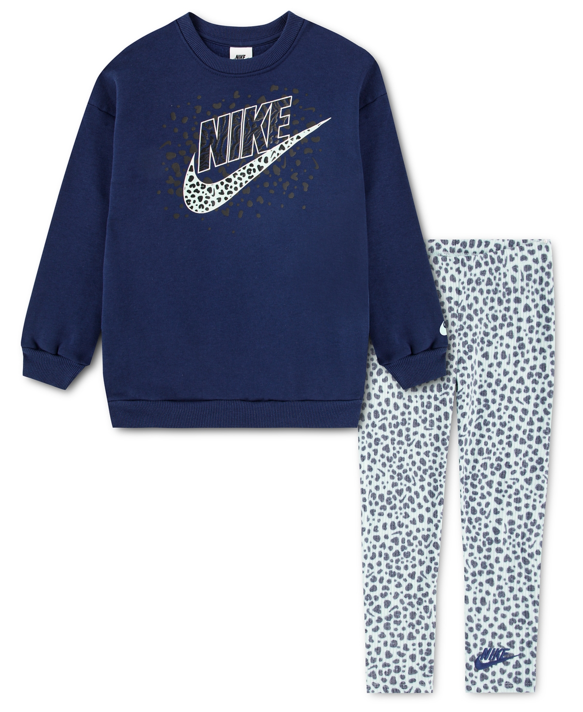 Nike Girls' 4-6X Printed Top and Leggings, 2-Piece Set