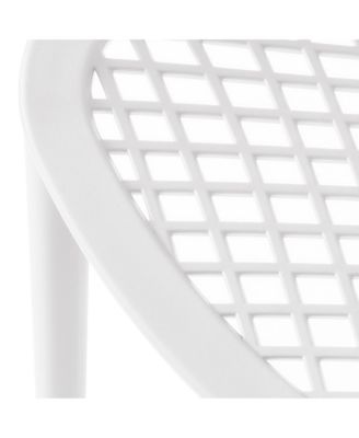 3-Piece Outdoor Round Metal Dining Table Set And Stackable Resin Patio Dining Side Chairs