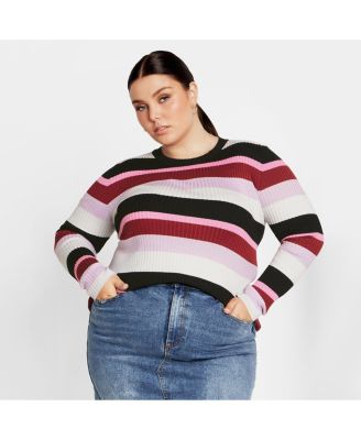 Plus Size 70's Stripe Sweater