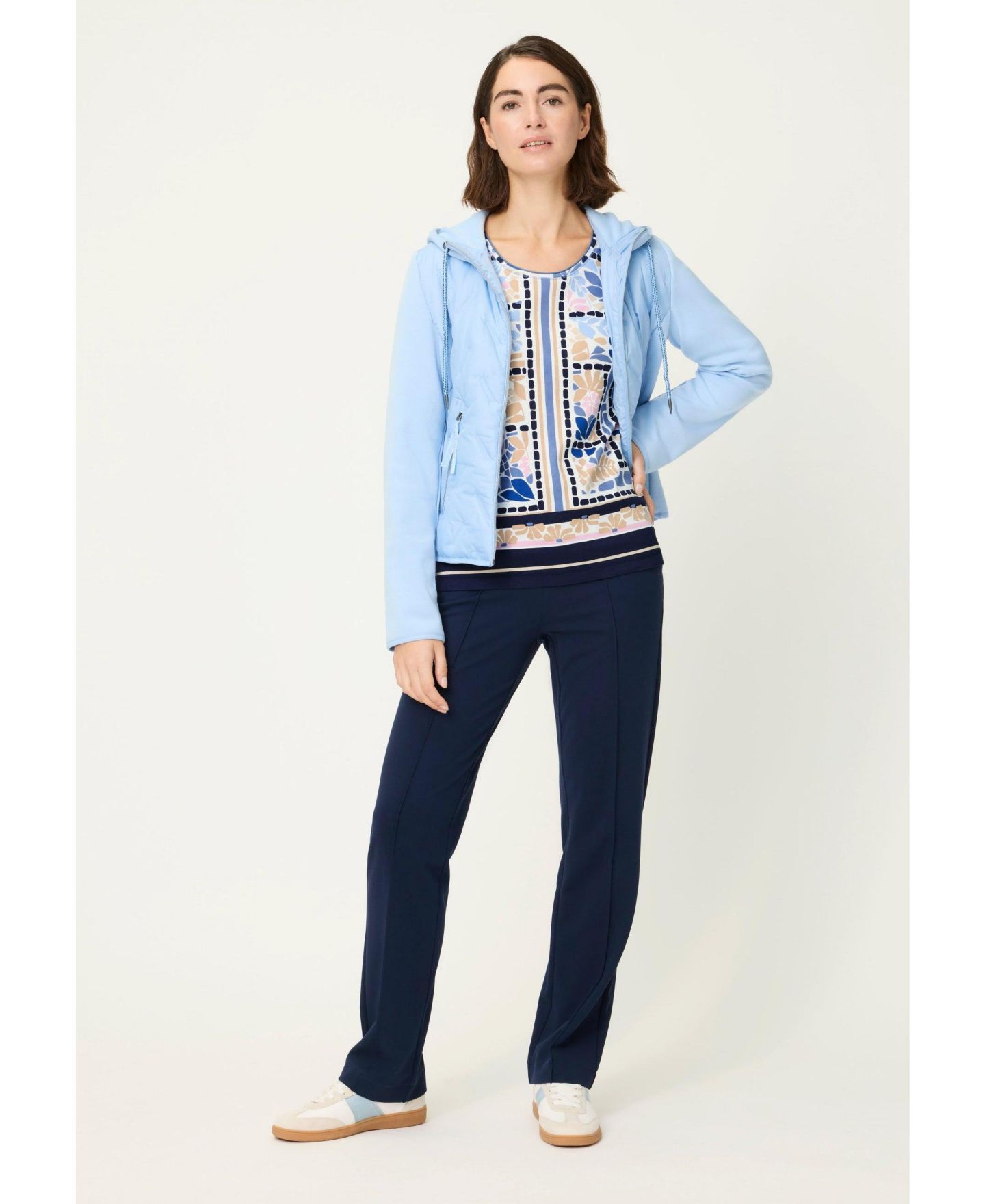 Женская футболка Olsen Floral and Border Print, цвет: Чернильный синий — фото 6