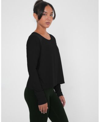 Women's Boxy Nylon Long Sleeve Top