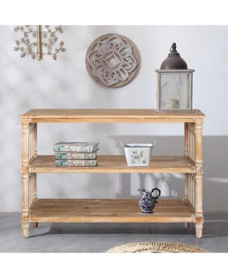 Console Table with Arched Cut-Outs, 47.24" MDF and Fir Entryway Table for Living Spaces
