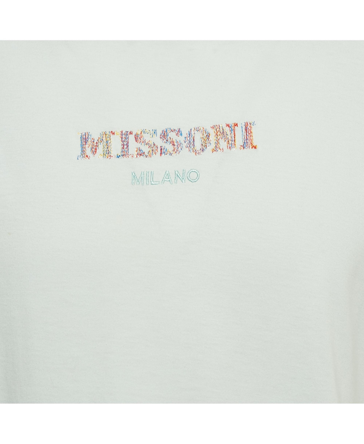 Pre-Owned Missoni Men's Blue Logo Embroidered Jersey T-Shirt