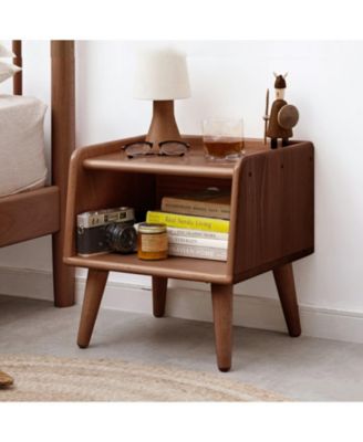 Nordic Modern Solid Wood Nightstand Simple Bedside Cabinet Storage