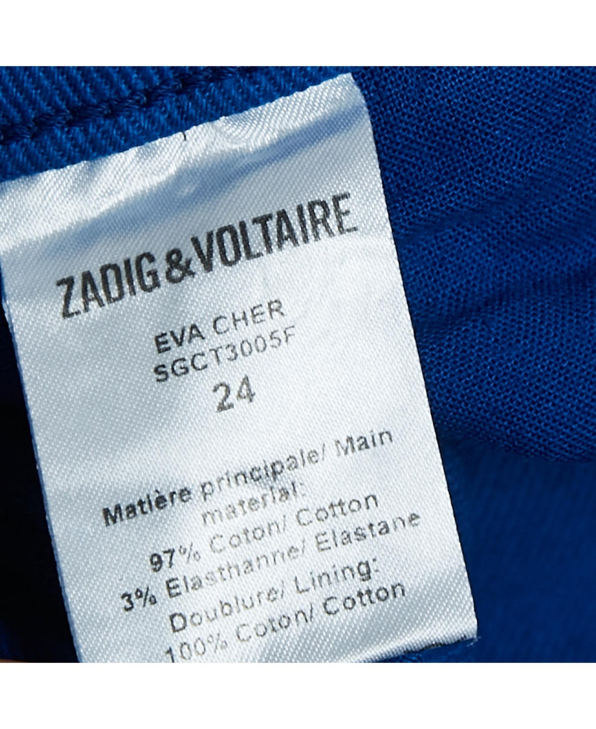 Pre-Owned Zadig & Voltaire Women's Denim Eva Cher Jeans