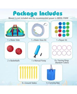 Inflatable Water Slide Park With Dual Slides Bounce House And Obstacle Course