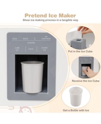 Wooden Corner Play Kitchen Set With Lights Sounds Ice Maker And Accessories