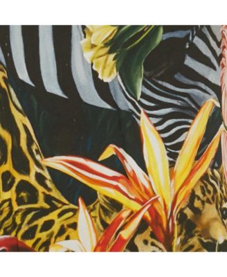 Women's Green Tropical Print Jersey Mini Dress