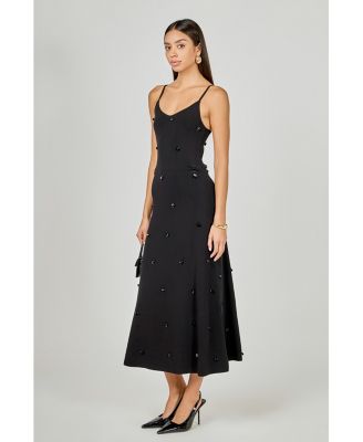 Women's Embellished Knit Midi Dress