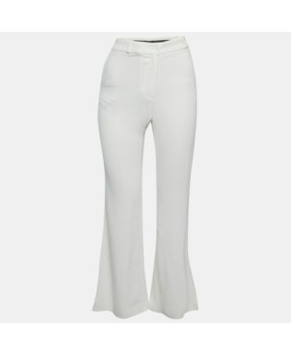 Women's White Crepe Flared Leg Pants