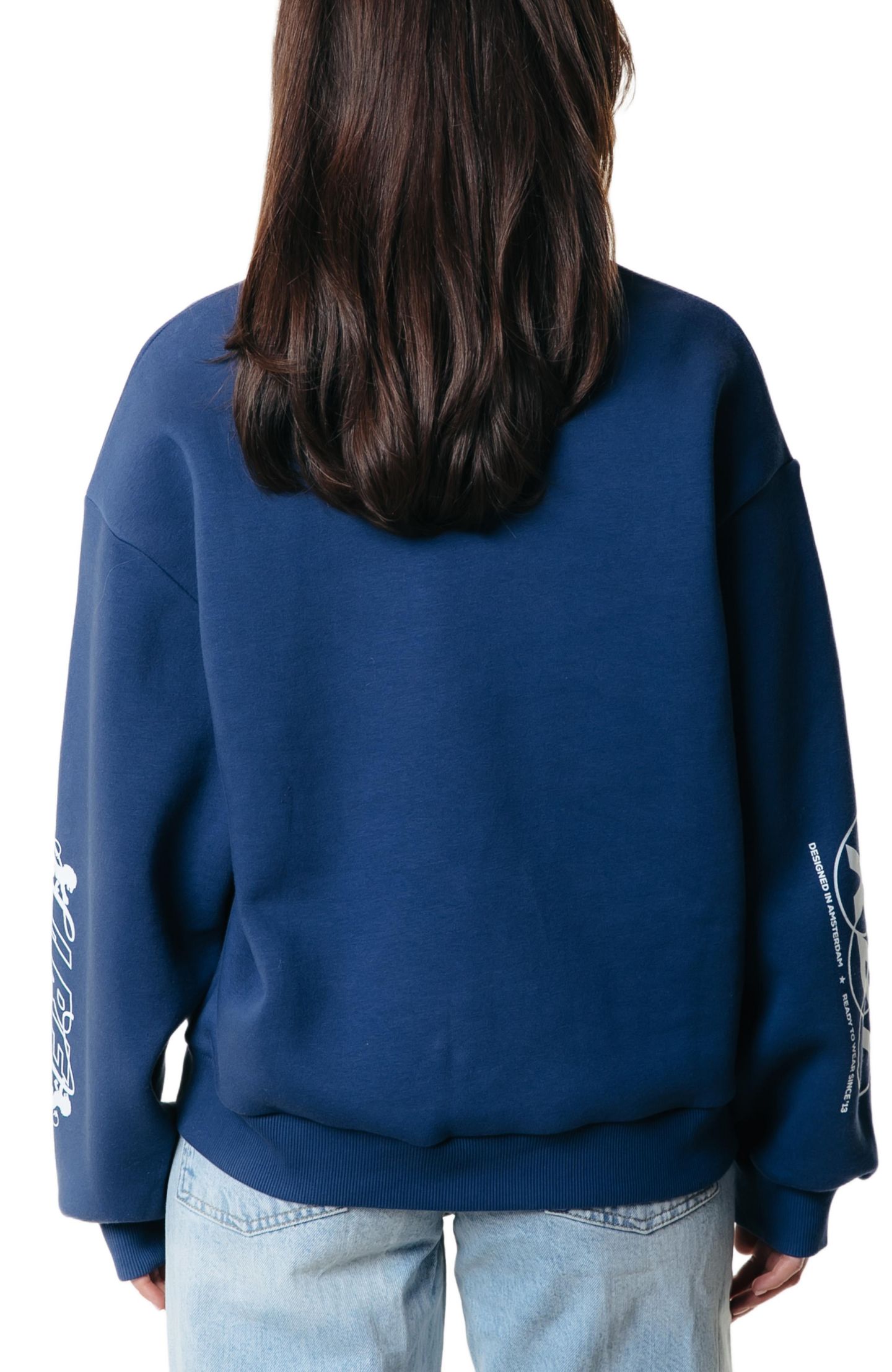 Женский топ Colourful Rebel Logos Dropped Shoulder Sweat, цвет: Синий — фото 2