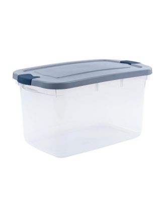 4 Pack Roughneck Clear Storage Containers, Stackable Totes, 66 Quart