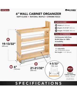 5" Door/ Drawer Base Cabinet Organizer Soft-close, 448-BDDSC-5C