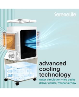 Portable Swamp Cooler Air Conditioner - 2500 CFM Airflow, 8 Gallon Water Tank Portable Evaporative Air Cooler for Room & Outdoors.